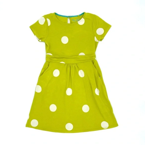 Mini Boden | Dresses | Guc Mini Boden Short Sleeve Polka Dot Viscose Dress  In Green 56 | Poshmark